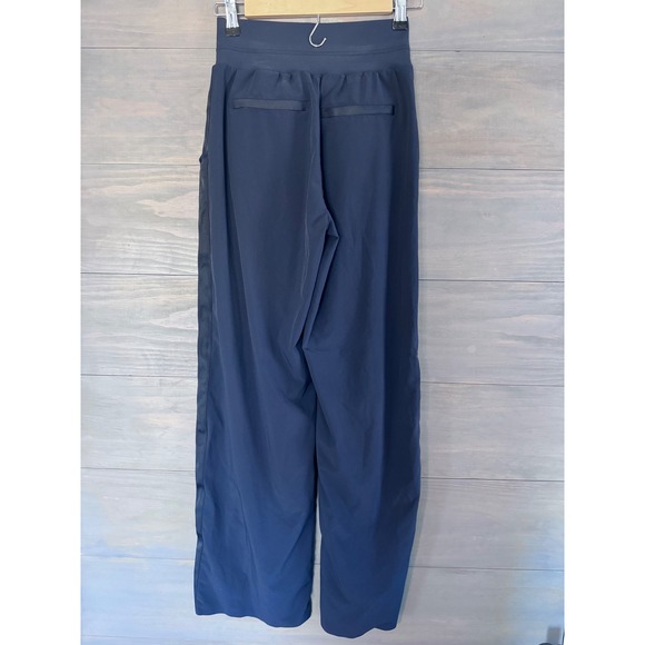 Athleta Nolita Wide Leg Pants Navy Blue High Rise Travel Trousers Size 0 - Picture 4 of 5